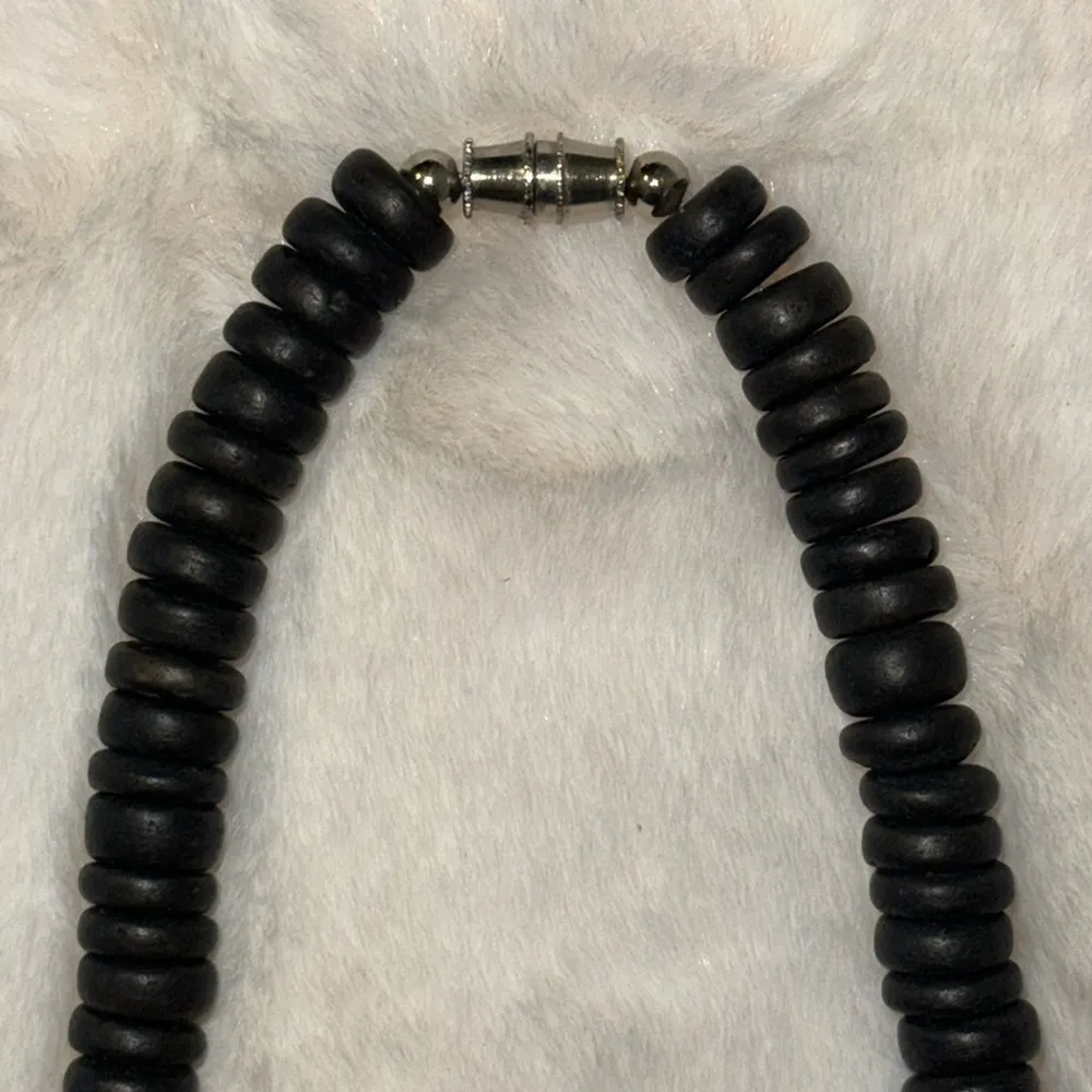 Vintage Carved Wood Elephant & Giraffe Beaded Chunky Statement Necklace Brown - Image 2