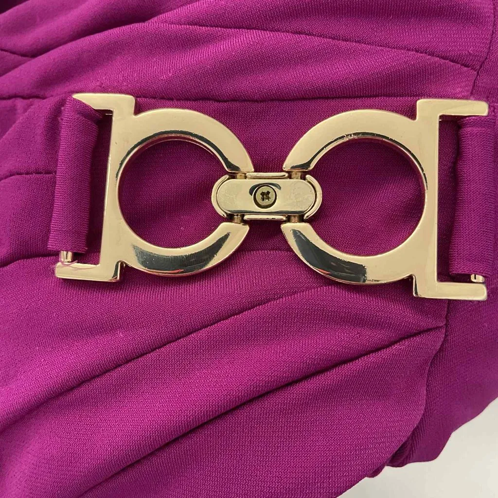 Cache Cold Shoulder Draped Dress XS Petite Form Fitting Stretch Cocktail Gold - Image 4