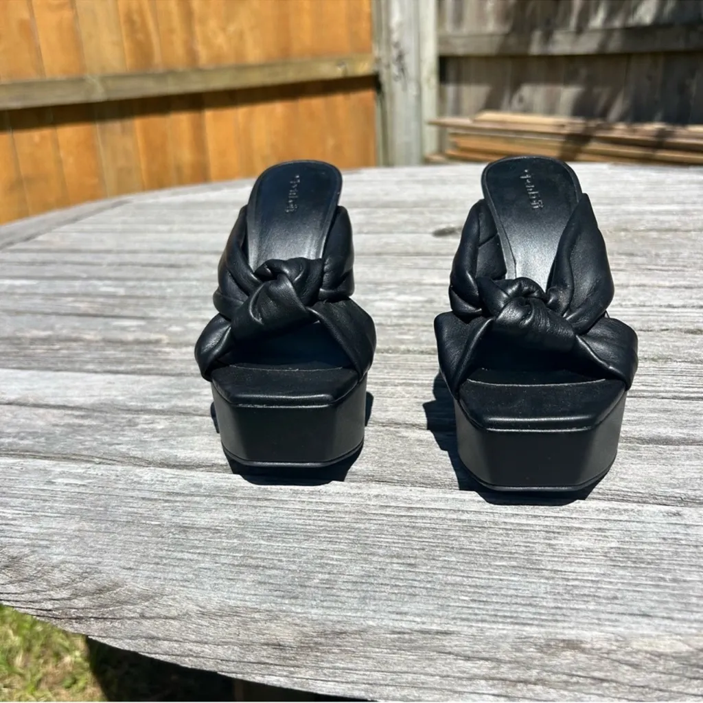 Open‎ Edit Kaia Knot Platform Sandals in black size 6.5 fall baddie alt summer - Image 2