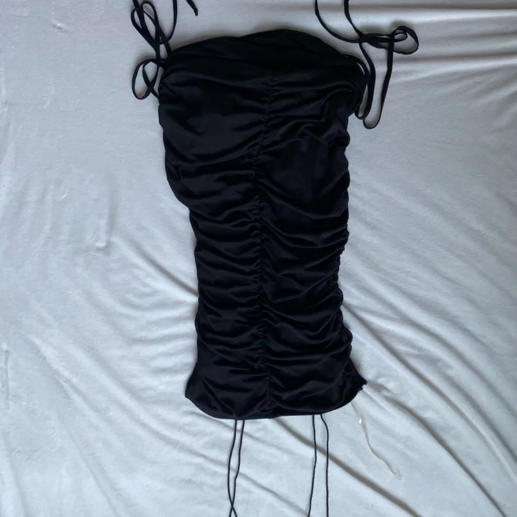 Almost Famous Black bodycon ruched bow mini dress - Image 6