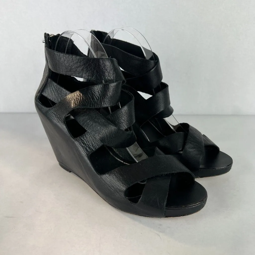 Dolce Vita Heels‎ Sandals Womens 10 Black Leather Open Toe Strappy Criss Cross - Image 14