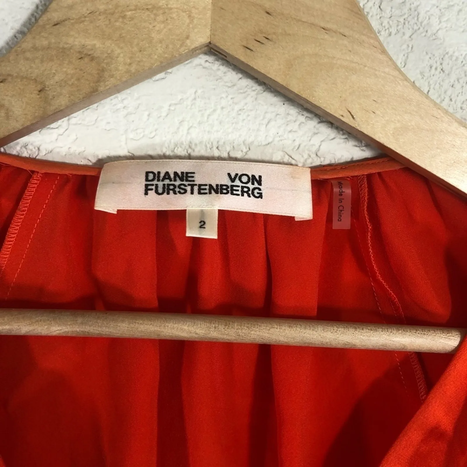 Diane Von Furstenburg orange satin plunge wrap crop blouse ASO Camilla Cabello - Image 5