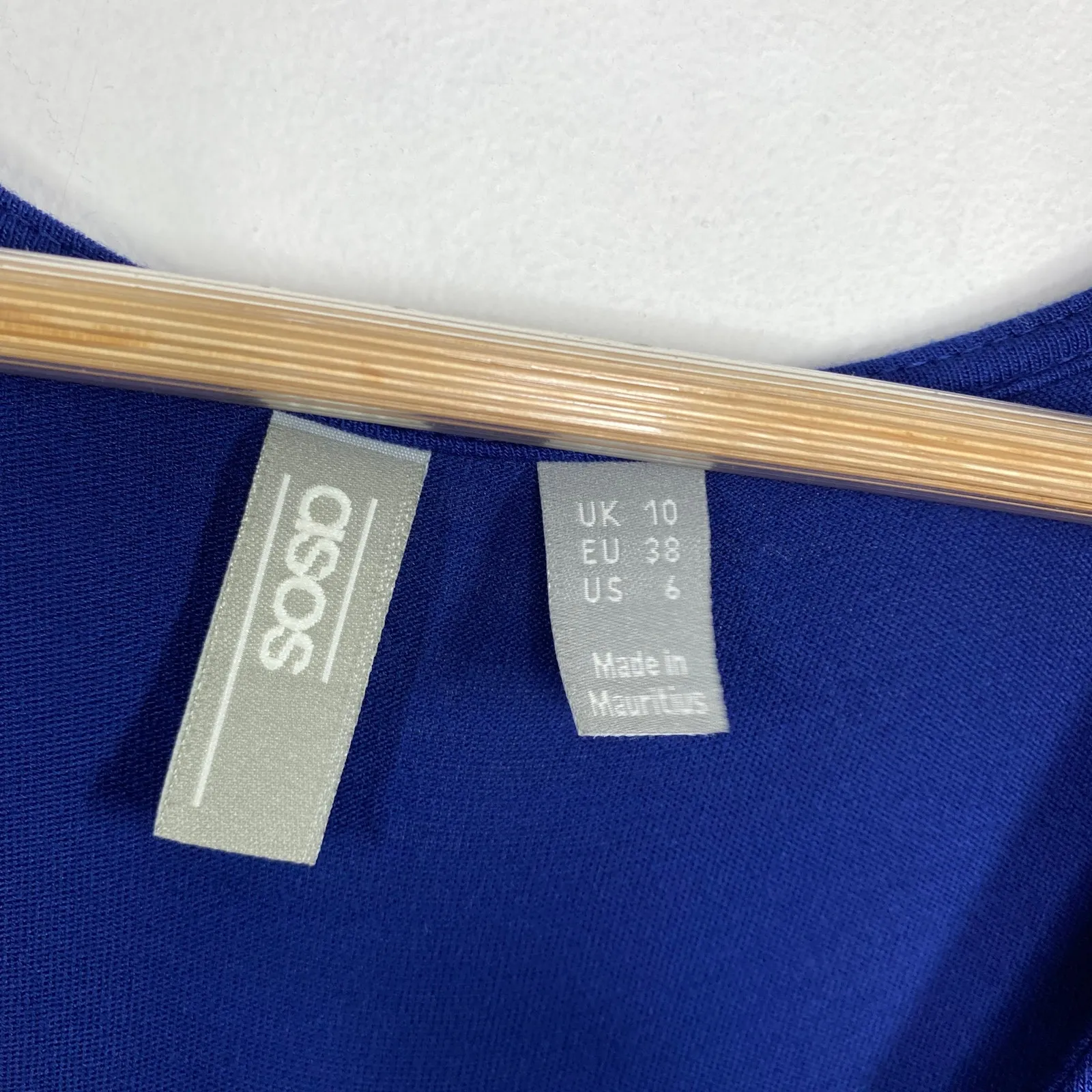 ASOS Blue Surplice V-Neck Short Cap Sleeve Maxi Dress Women's Size 6 - Image 5