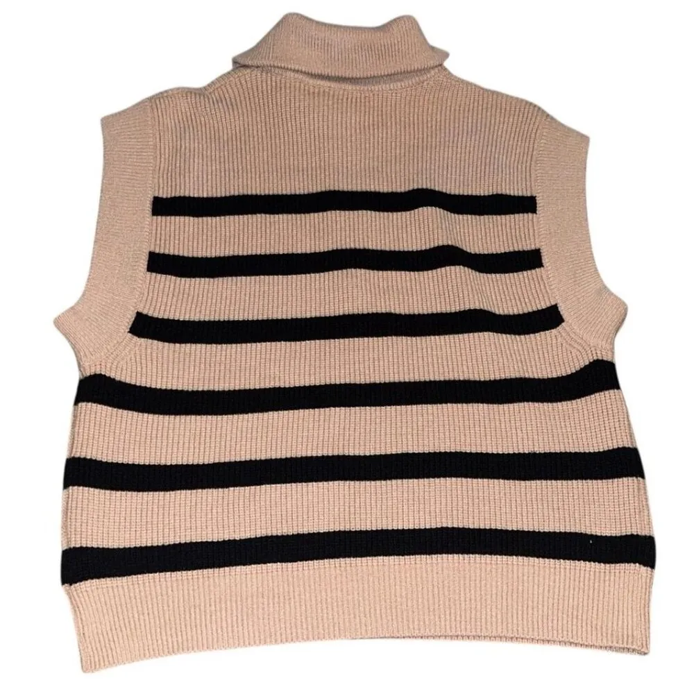 Tan and black striped sweater vest - Image 5