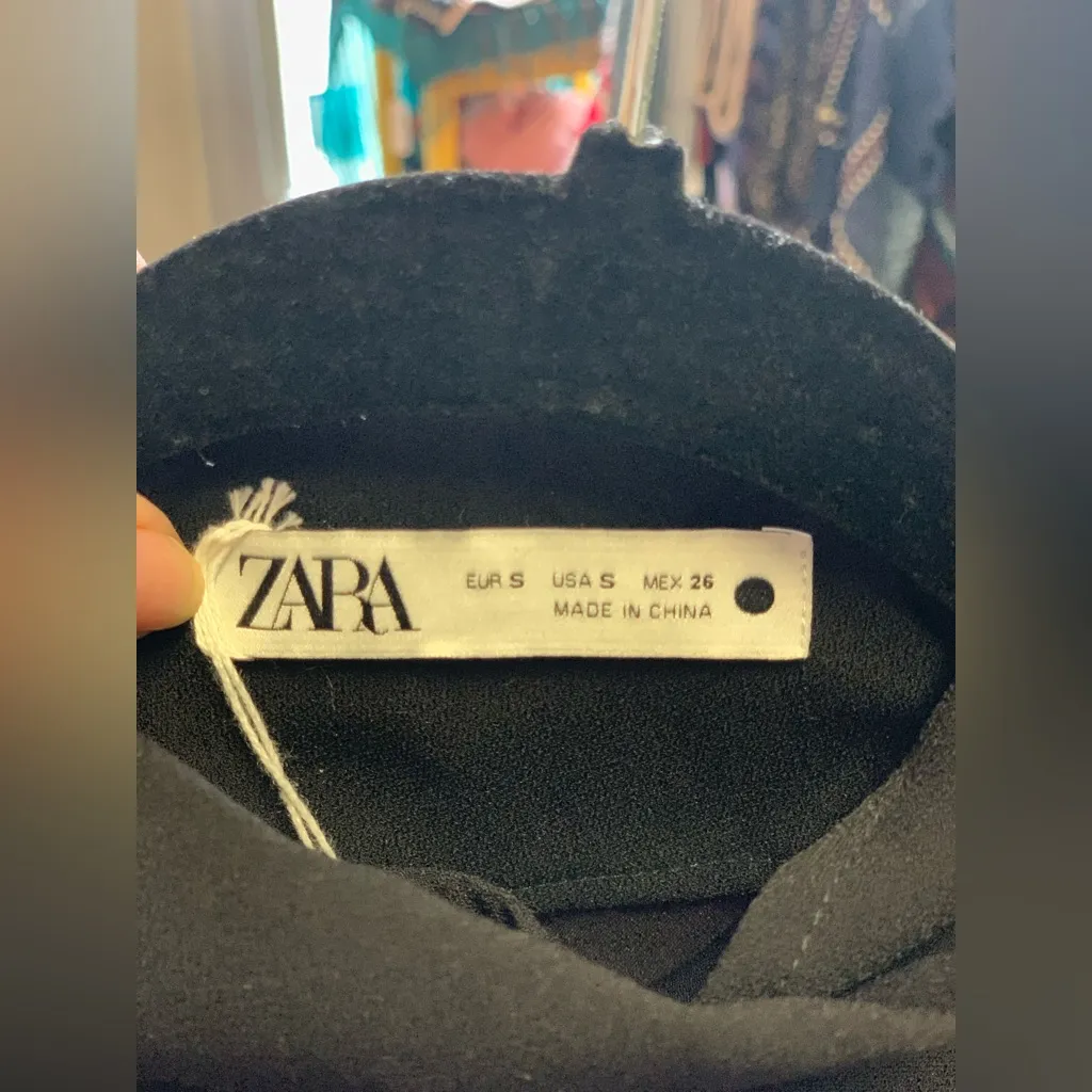 Zara Elegant Black Women's High Neck Top.     Size-Small - Image 4