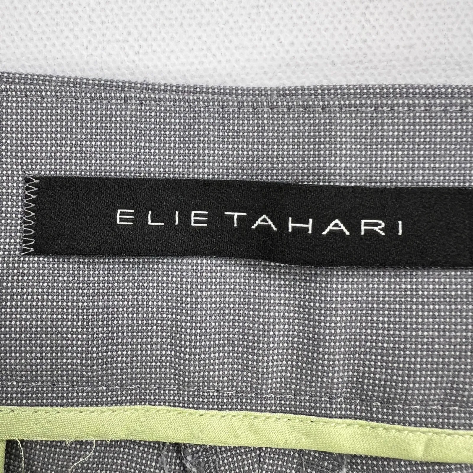 Elie Tahari Gray Flat Front Dress Pants Trousers Professional Career Size 8 - Image 3