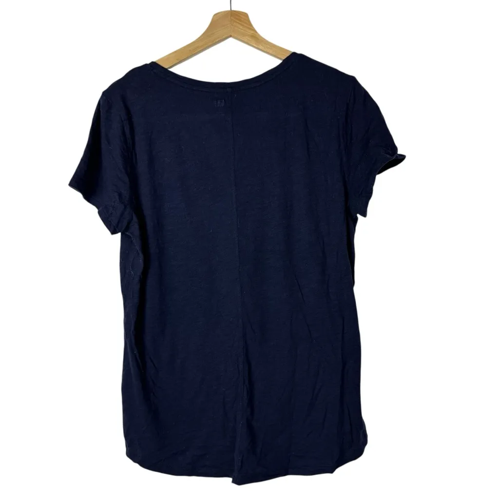 Gap Navy Blue Easy Tee V-Neck Cotton Short Sleeve T-Shirt L - Image 3