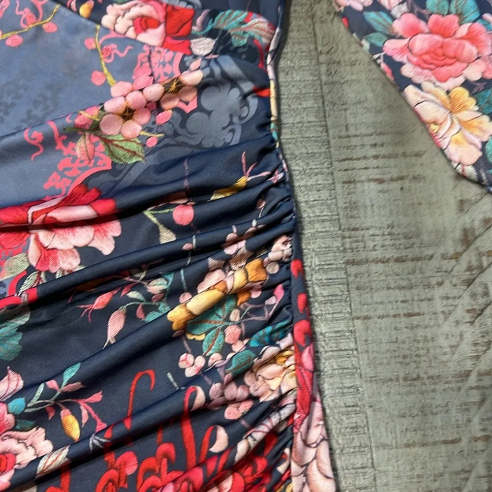 JOHNNY WAS USA Floral Tapestry Print, X-Over, Spandex Stretch Jersey Dress - Image 2