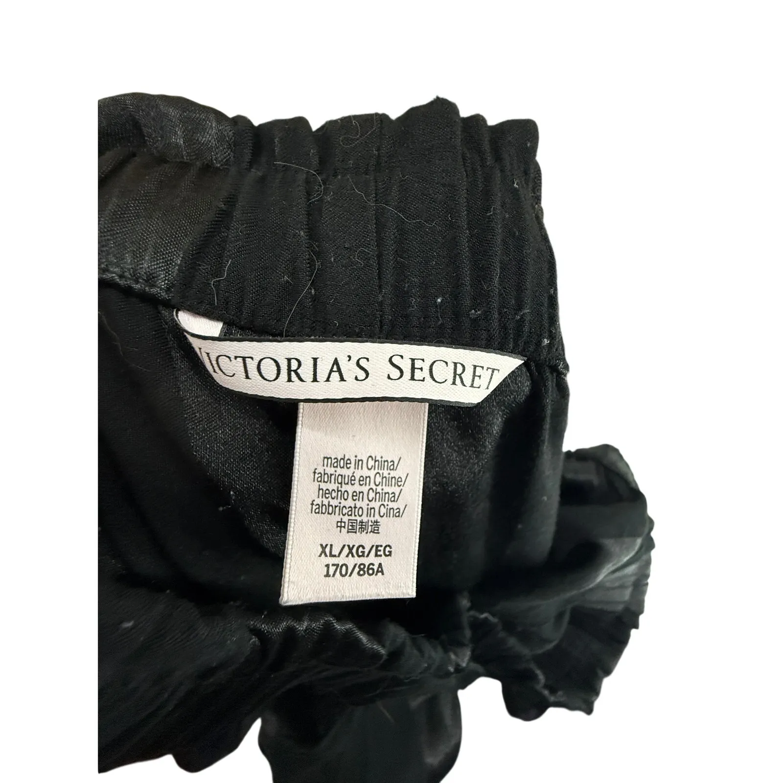 Victoria’s Secret Black Satin Wide Leg Lounge Pants Size Xlarge - Image 2