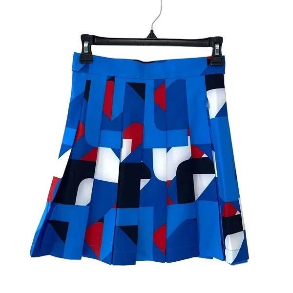 J. Lindeberg Womens Pleated Adina Print Golf Skirt Brilliant Blue Size XS NWT‎ - Image 2