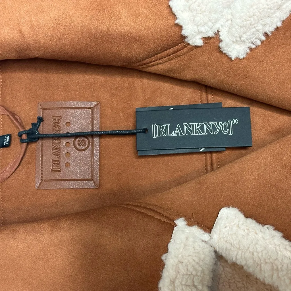 BLANKNYC “Out Of Town” Sherpa Jacket Size Small NWT Cream/Tan NWT - Image 8