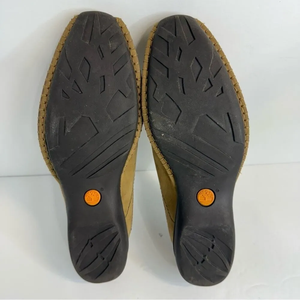 Timberland Comforia Suede Leather Mules Clogs Women's Size 6.5 tan - Image 4