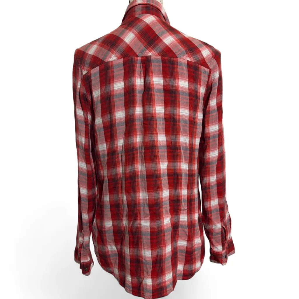 Universal Thread Red and White Plaid‎ Shirt - Image 3