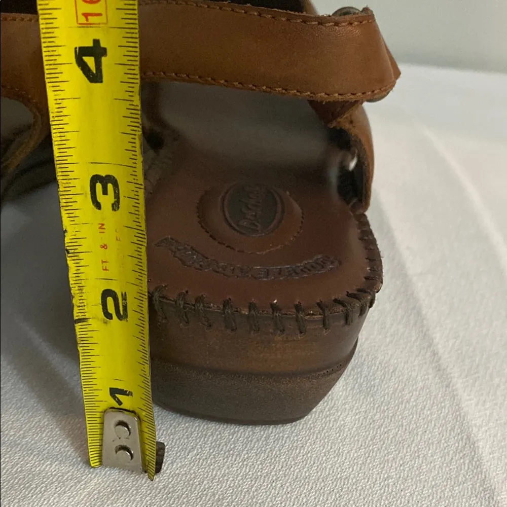 Dr.Schools Elegant Tan Leather Women's Sandals size 9 1/2 Brown - Image 5
