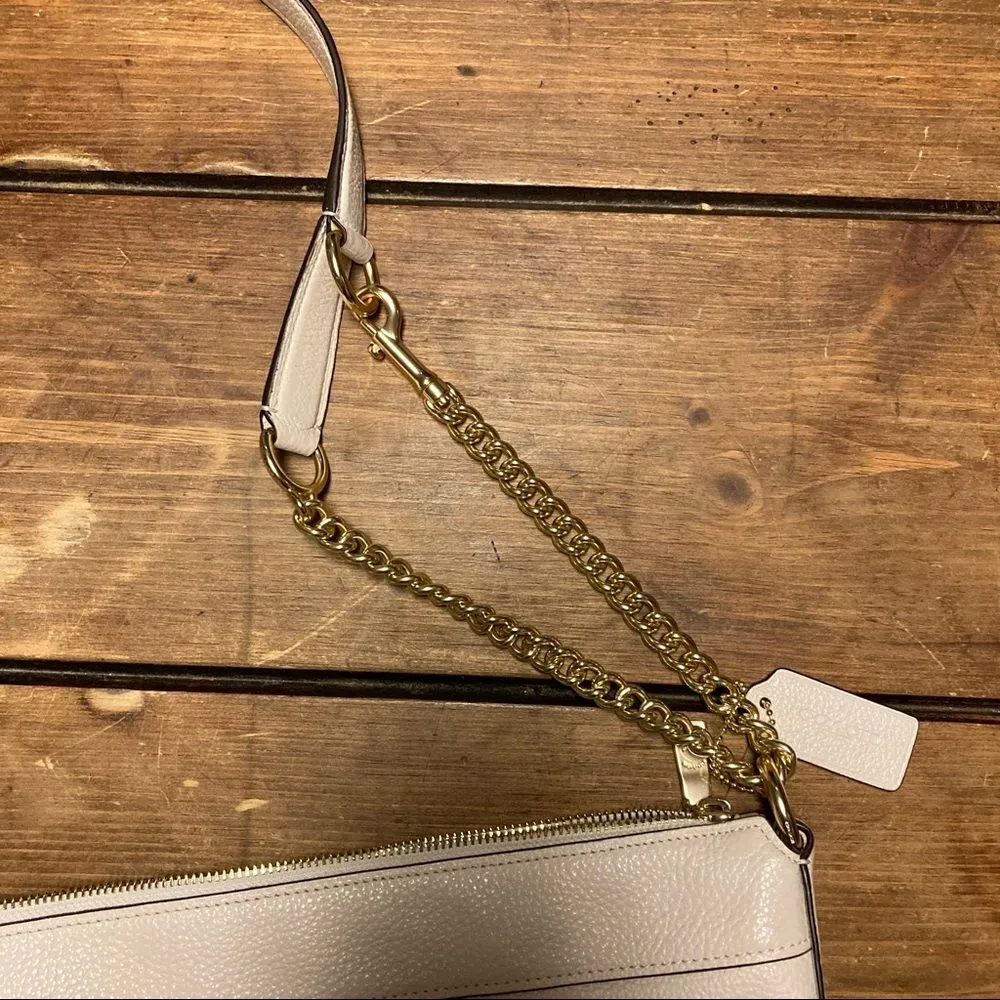 Coach Paxton Duffle Crossbody Purse Bag Chalk Cream Pebble Leather NWT - Image 5