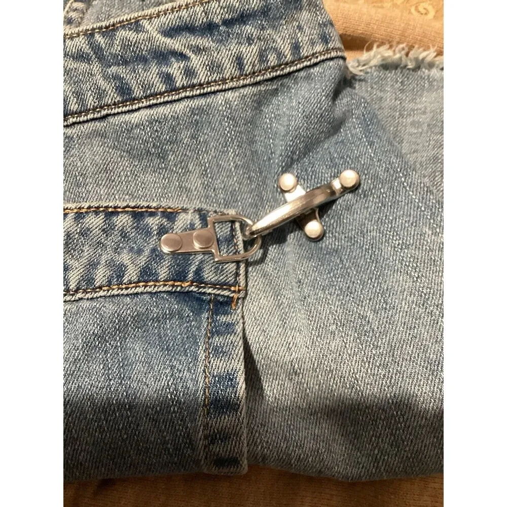 Blank NYC Women’s Blue Faux Wrap Denim Raw Hem Mini Skirt 25 - Image 5