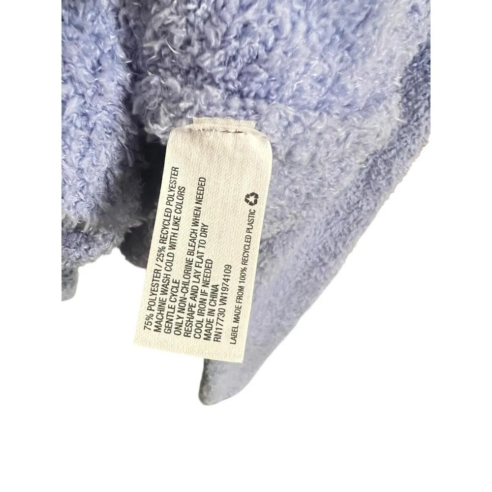 Colsie 2 Piece Lounge Set Cardigan Style Womens Size L/XL Oversized Teddy Fuzzy Blue - Image 6