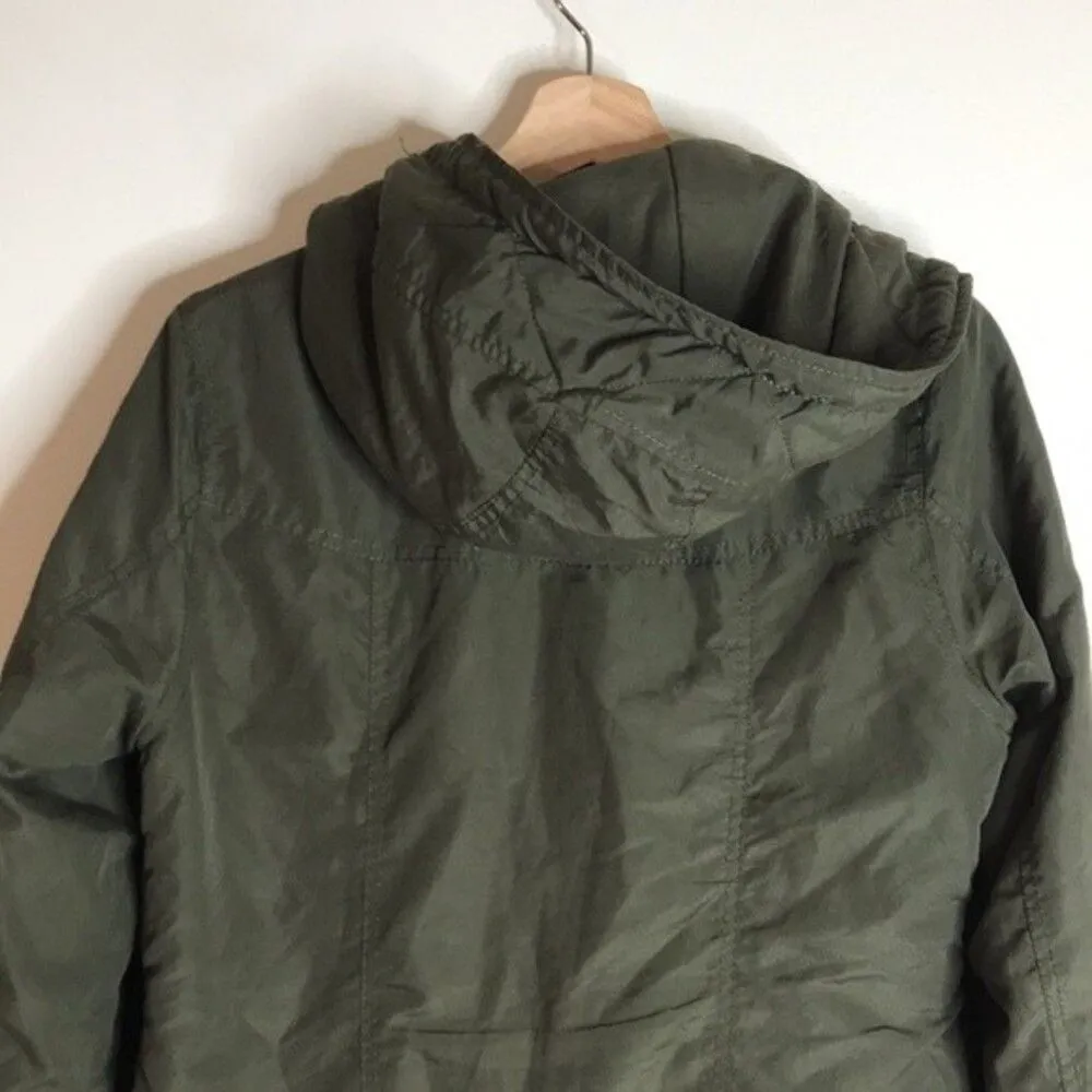 Sly military spirit of freedom parkas zip and buckle up jacket size medium Green - Image 12