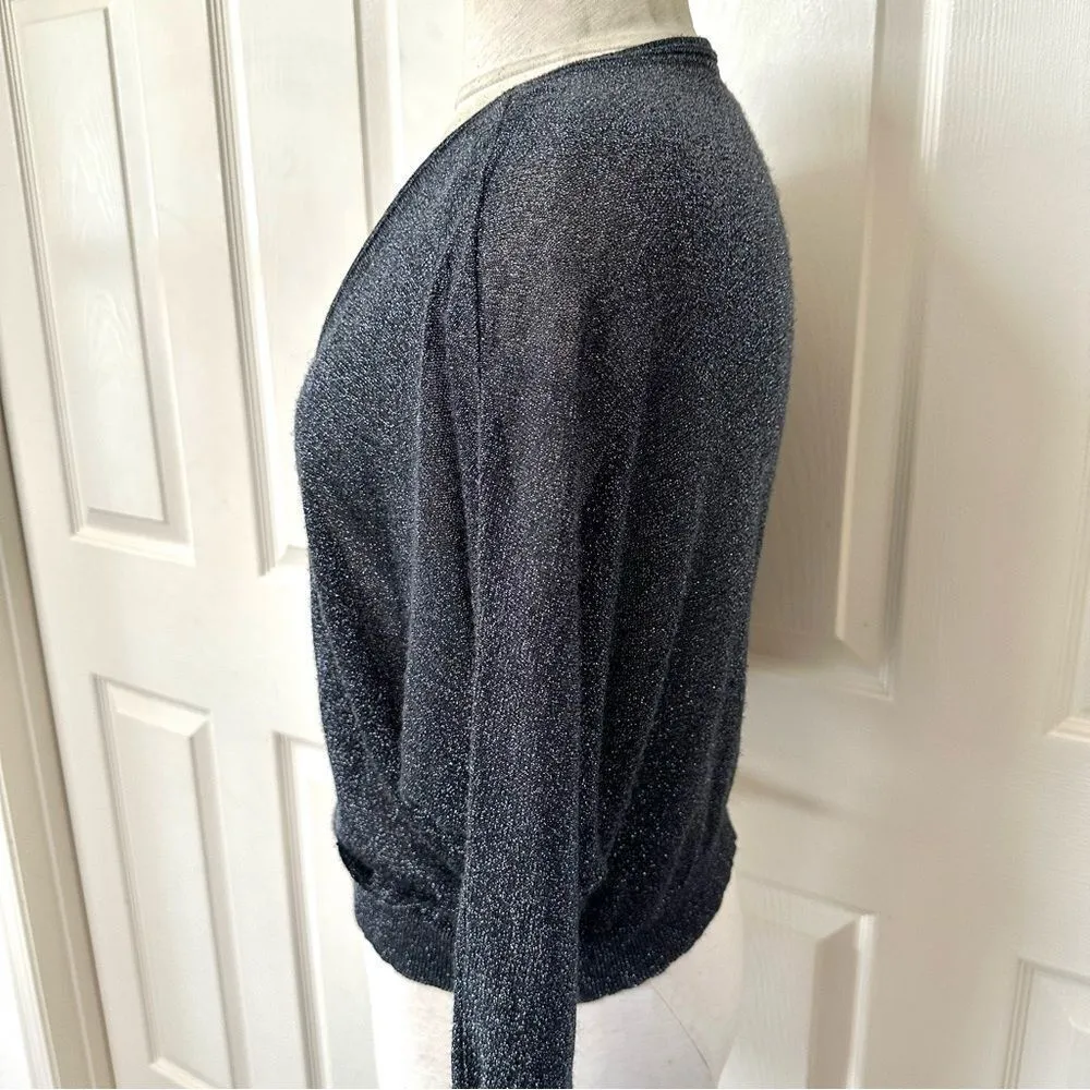 Free People black glitter button cardigan - Image 2