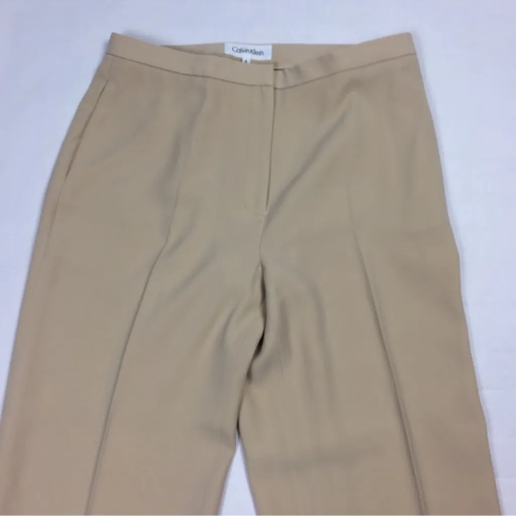 Calvin Klein Tan Straight Leg Dress Pant Contemporary Size 6 - Image 2