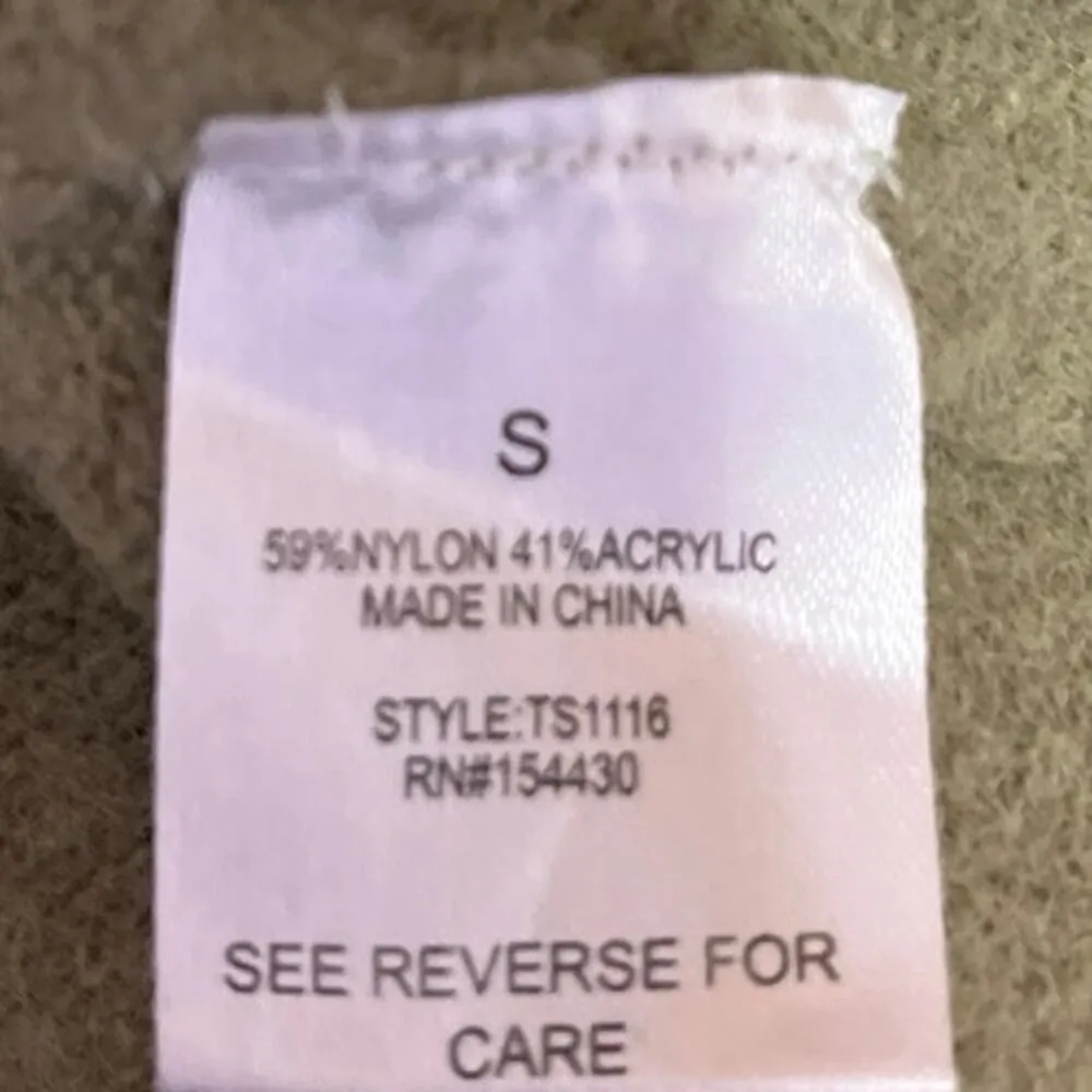 Theo & Spence Olive Green Knit Button Long Sleeve Cropped Cardigan Sweater Top S - Image 4