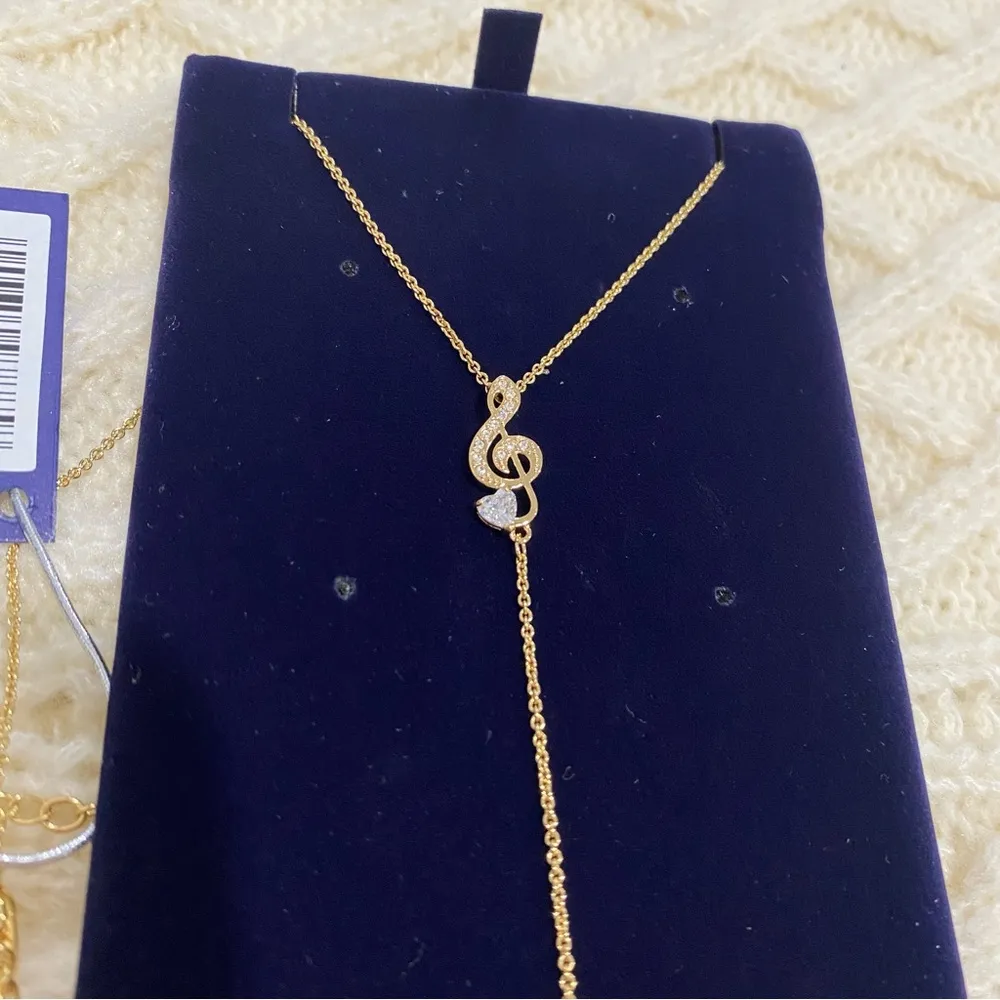 Swarovski Pleasant Gold Tone Czech White Crystal Necklace 5497885 Valentine’s - Image 3