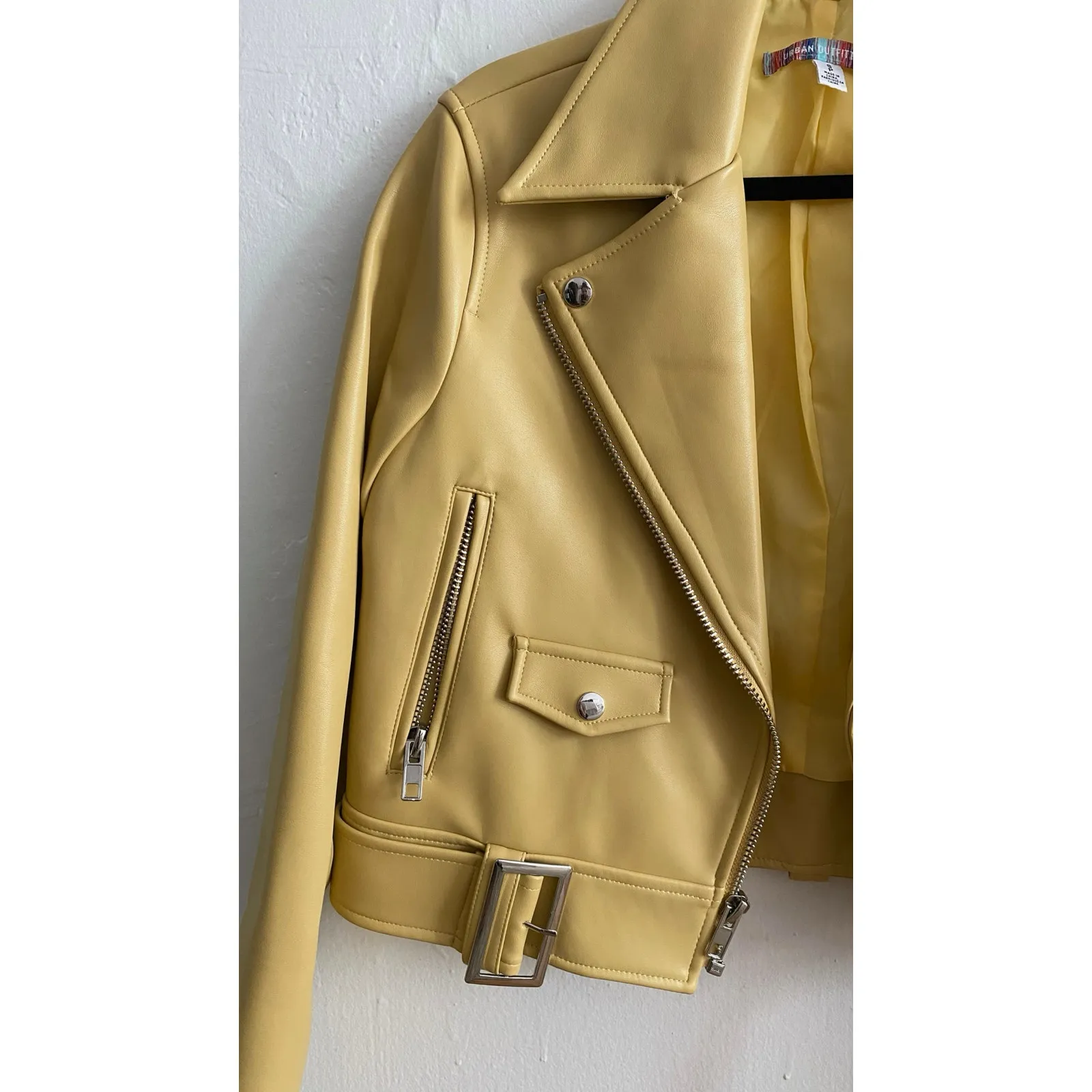 Urban Outfitters Celeste Faux Leather Moto Jacket Sz Small - Image 5