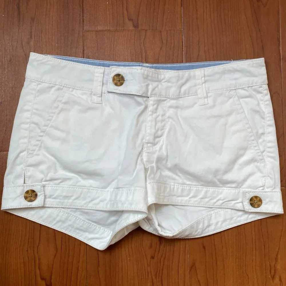 White cotton short shorts Size 0 - Image 3