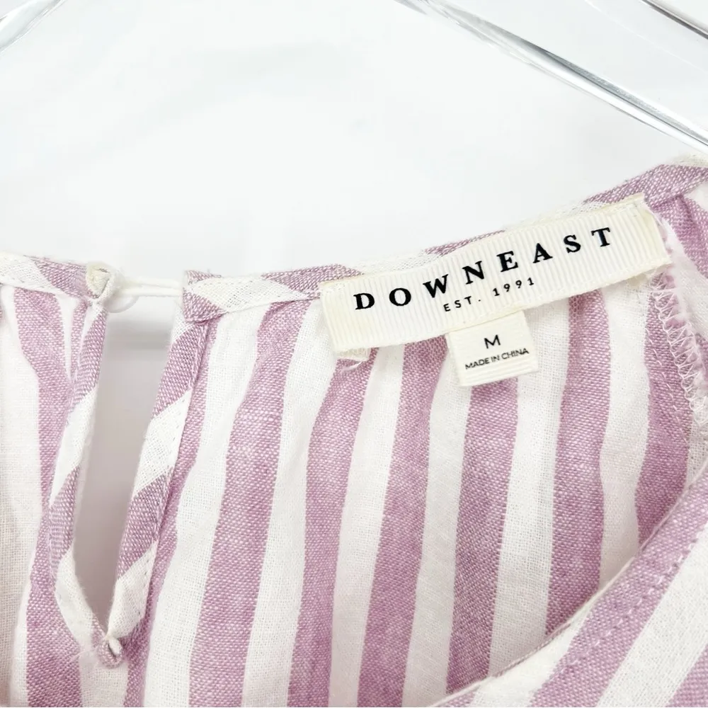 DOWNEAST Brighton Striped Ruffle Blouse M - Image 5