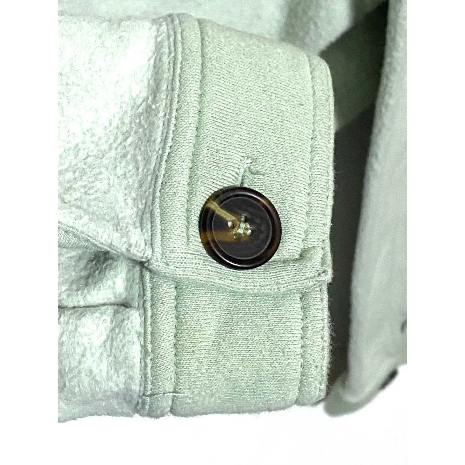 PacSun Green Cropped Jacket Shacket Womens M Button Front Comfort Cozy Layers - Image 4