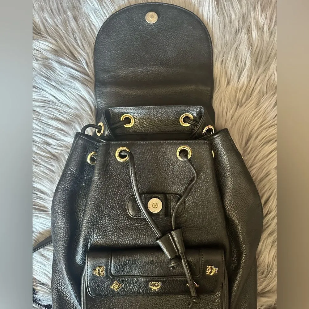 MCM black backpack with gold studs. Gorgeous bag! - Image 3