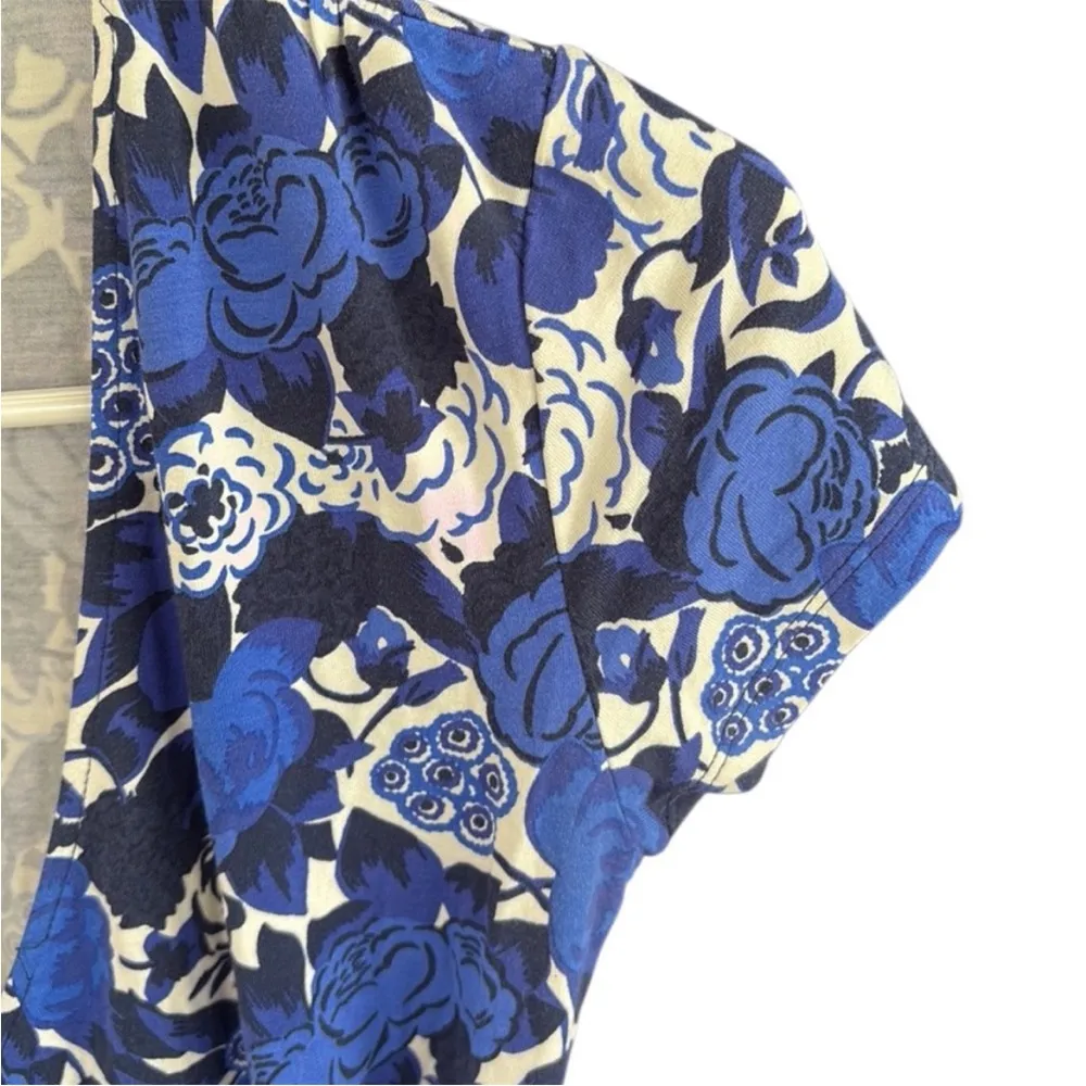 EUC Boden Faux Wrap Top Blue Floral Size 2 - Image 5