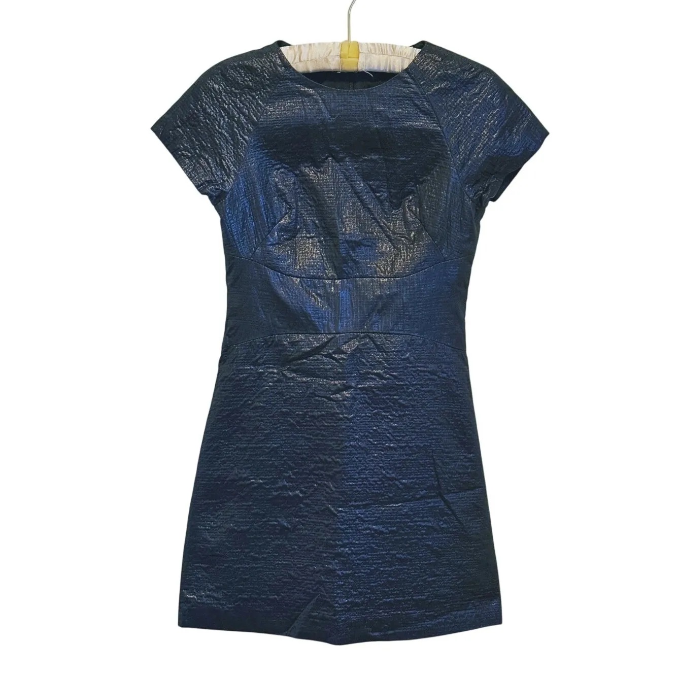 Tibi Old Money Metallic Sheath Dress Size 2 Black Evening Cocktail Event Minimal - Image 2