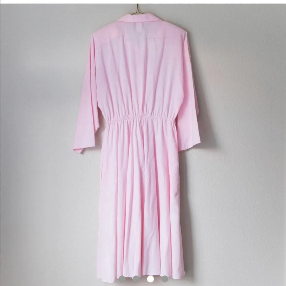 Vintage The American Shirt Dress pockets pink 50s with belt prim proper sz 20 - Image 2