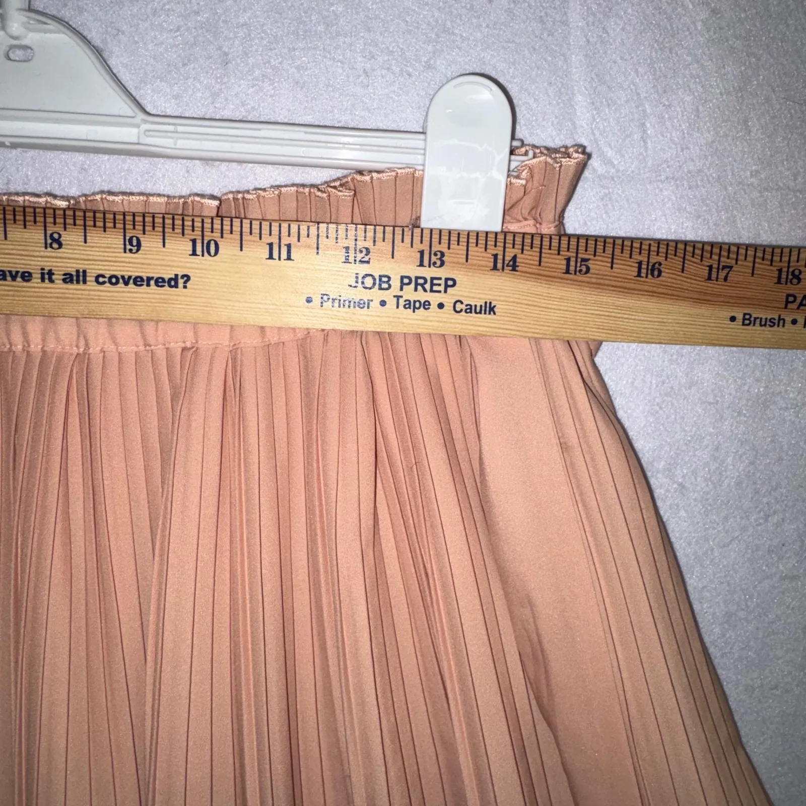 Hunter Dixon Anthropologie blush pink Pleated Midi Skirt Paperbag Waist Tie XS - Image 5