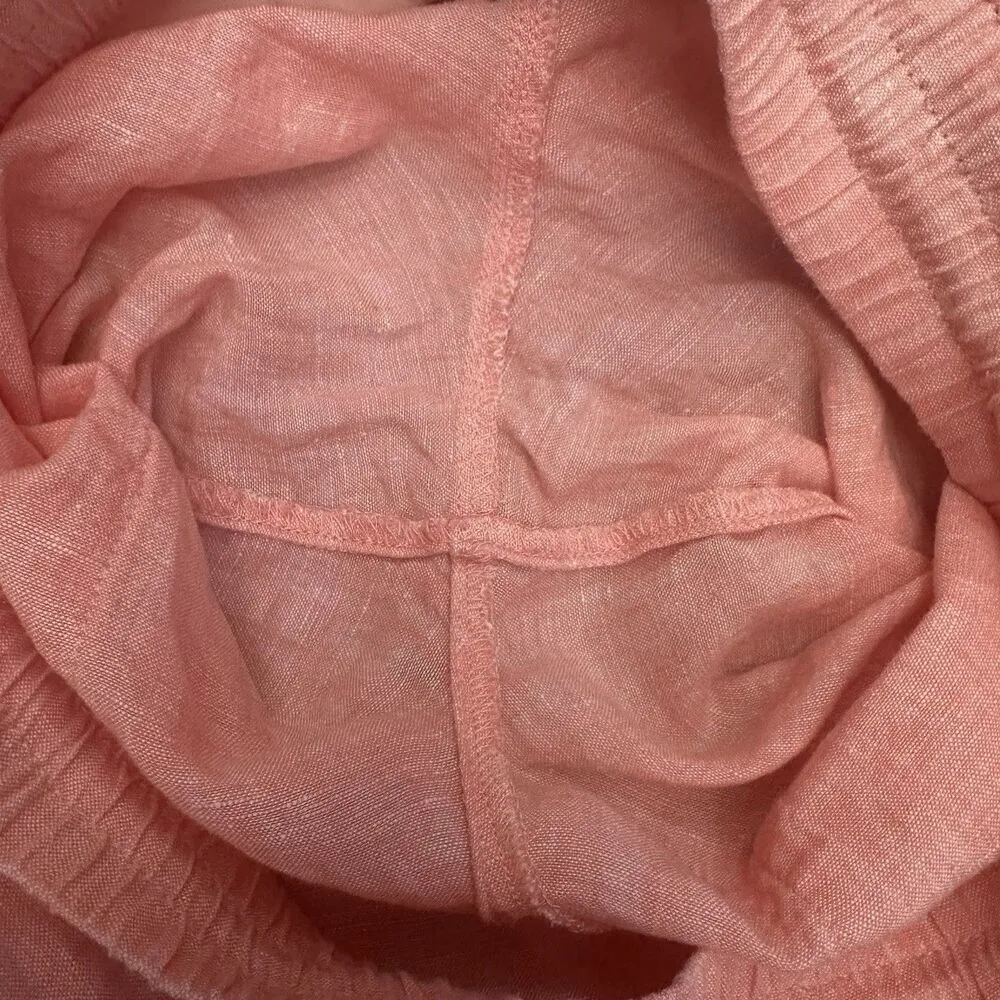 Athleta Retreat 100% Linen Jogger Pant 4 Sunset Glow Coral Travel Beach Casual - Image 6