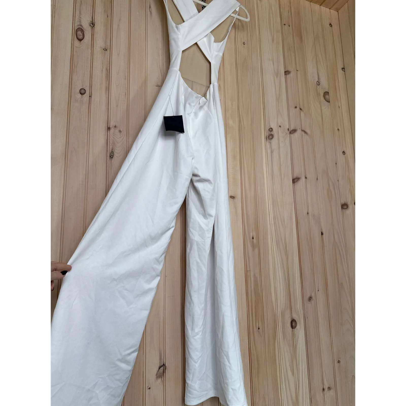 NWT Lulus Thinking Out Loud White Backless Jumpsuit Cocktail Classy Size XS - Image 8