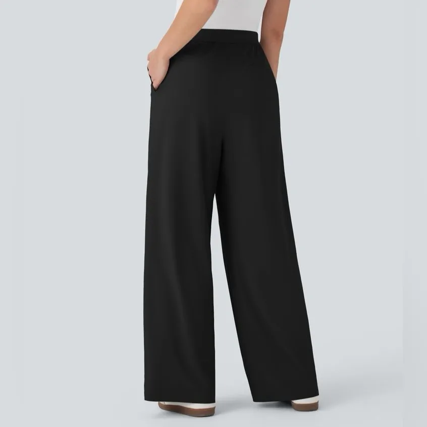 HALARA Breezeful High Waisted Wide Leg Quick Dry Work Pants Pockets Black Size S - Image 4