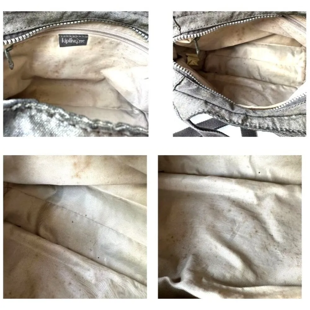 VTG Kipling Crossbody Bag Roger Gorilla Ape Hang Tag Gray Strap Flap Closer READ - Image 10