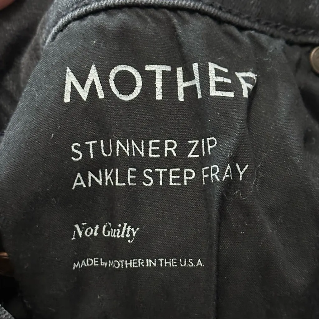 Mother Denim Women’s 26 Not Guilty Black The Stunner Zip Ankle Step Fray Jeans - Image 10