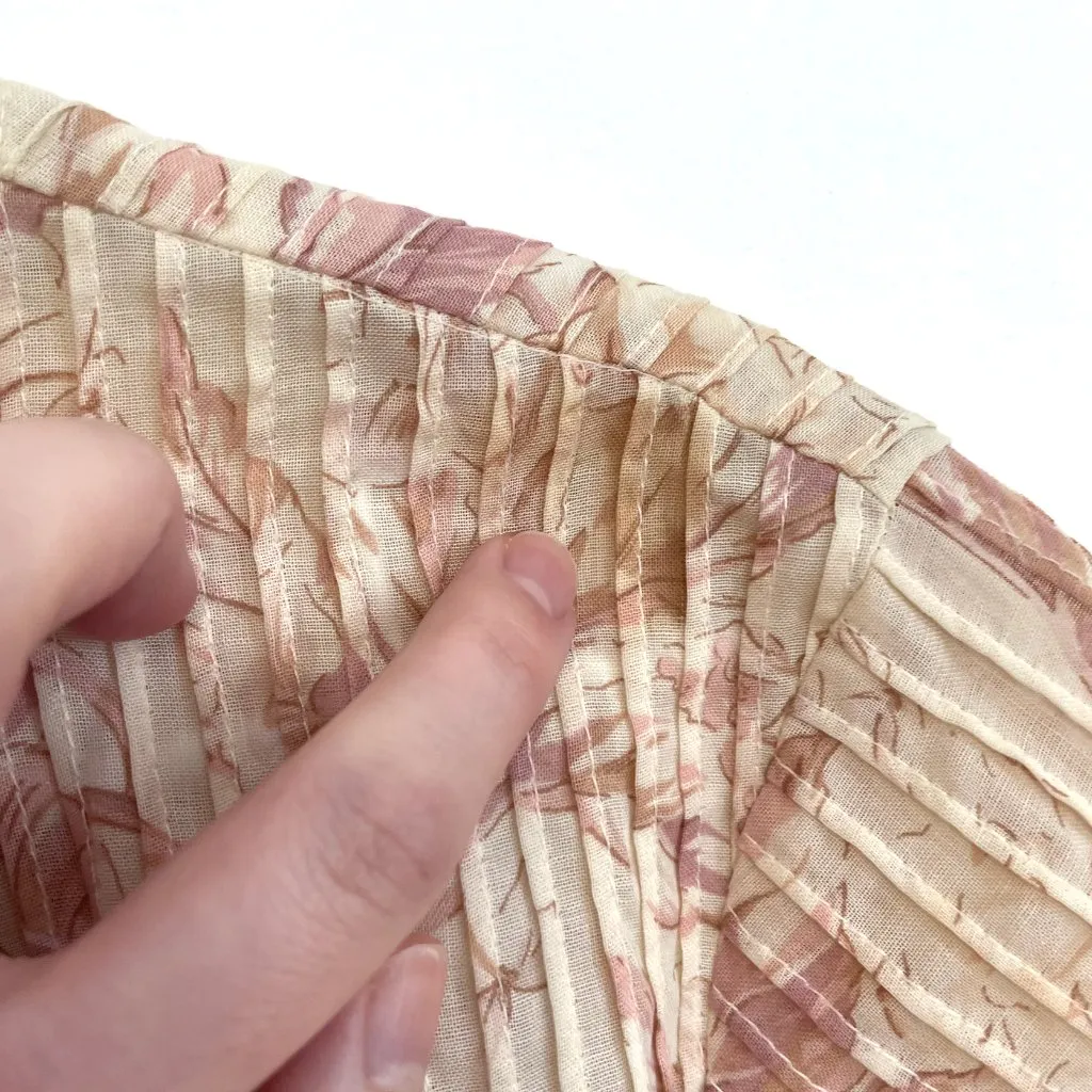 VINTAGE VTG LAURA ASHLEY Cream Beige Pink Floral Cottagecore Midi Tea Dress 12 - Image 4