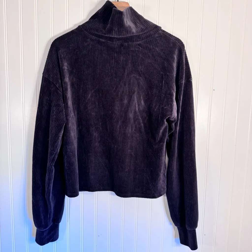 Bar III Black Corduroy Ribbed Velvet Turtleneck Pullover Sweater Size Large - Image 5