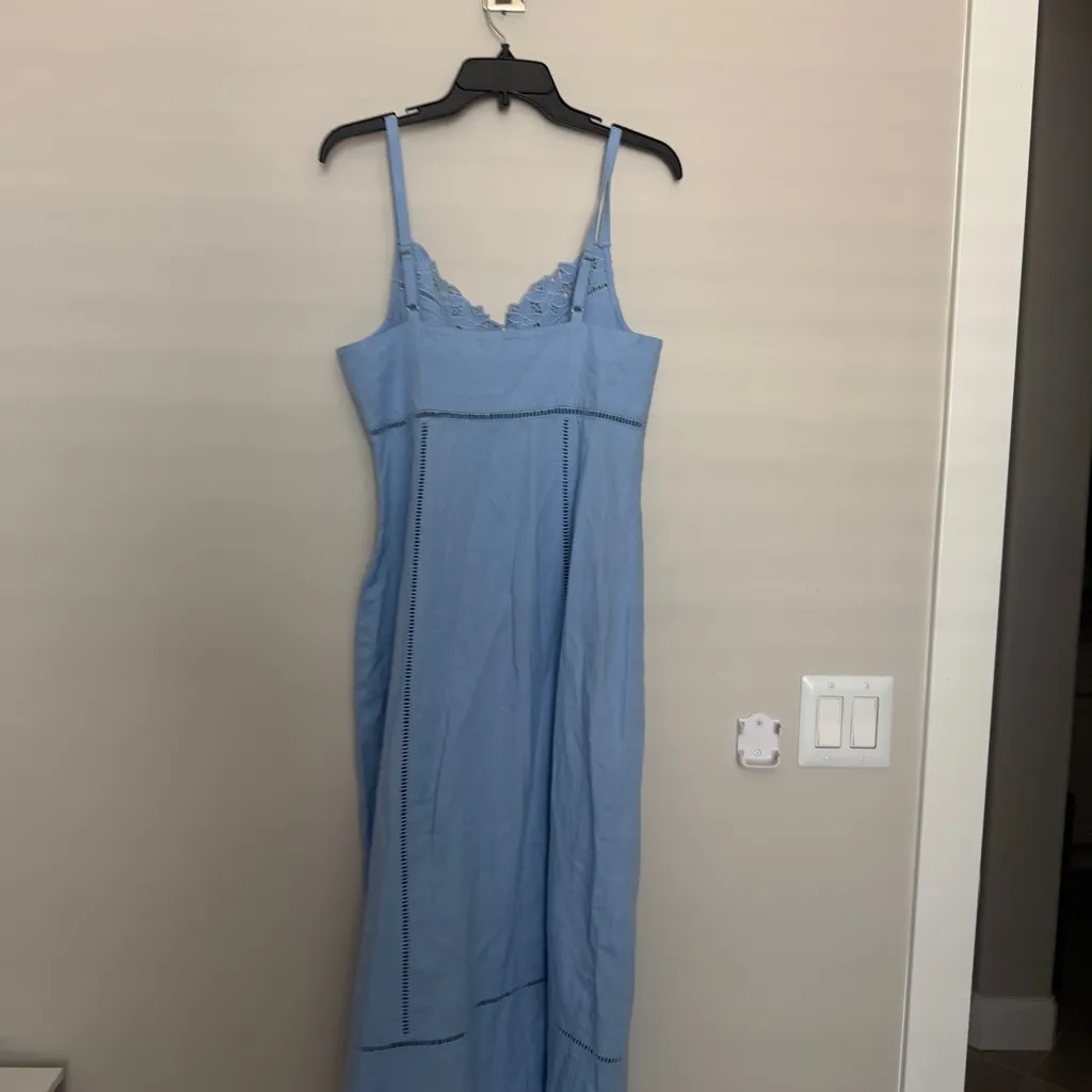 Madewell Sweetheart Midi Linen Blend Dress Size 8 - Image 6