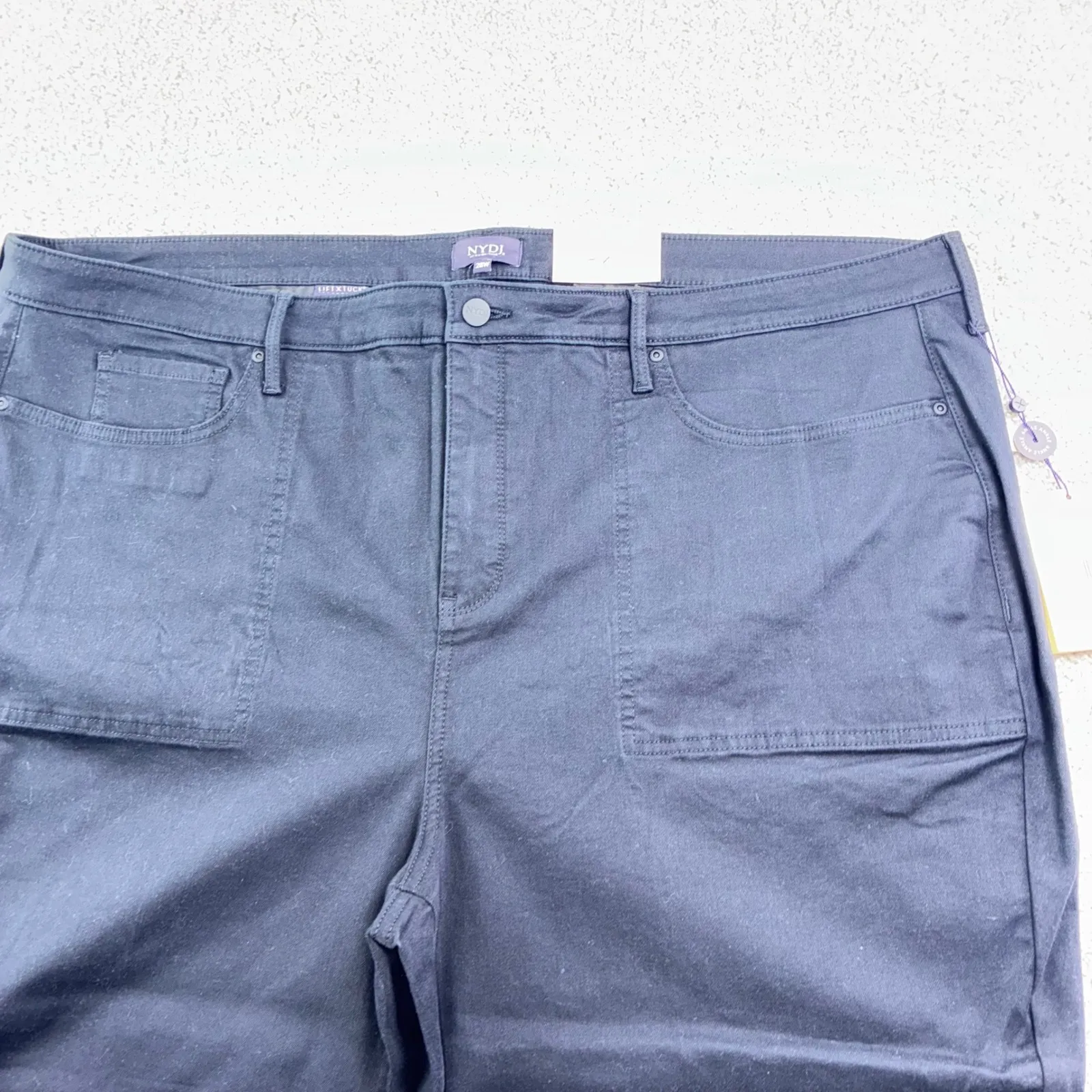 NYDJ Plus‎ Size Black Stretch Milano Wide Leg Utility Pants Trousers 28W NWT - Image 7