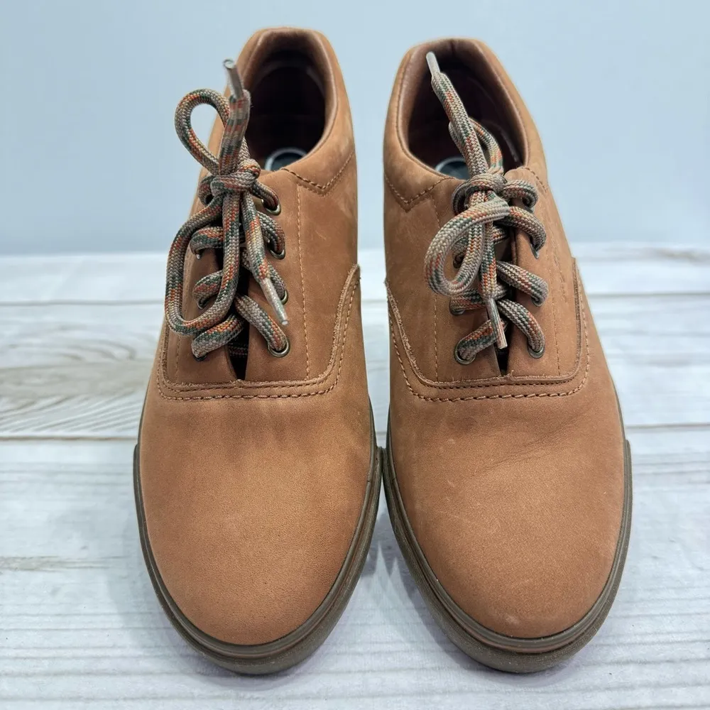 Easy Spirit Brown Brushed Leather Lace Up Sneakers Women’s Size 6.5B - Image 2