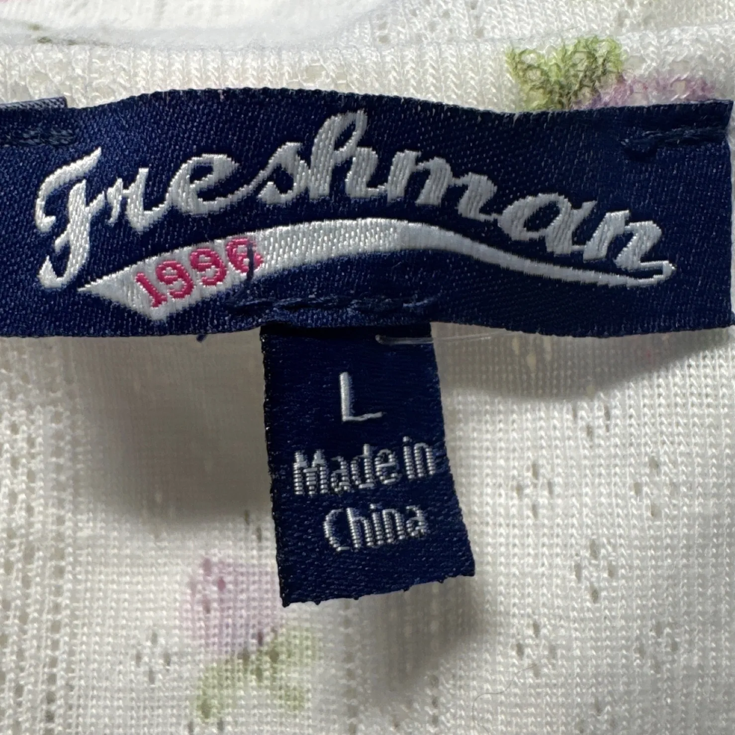 Freshman 1996 Floral Print Corset Tank Top Ribbed Knit White Cute Cottagecore L Size L - Image 11