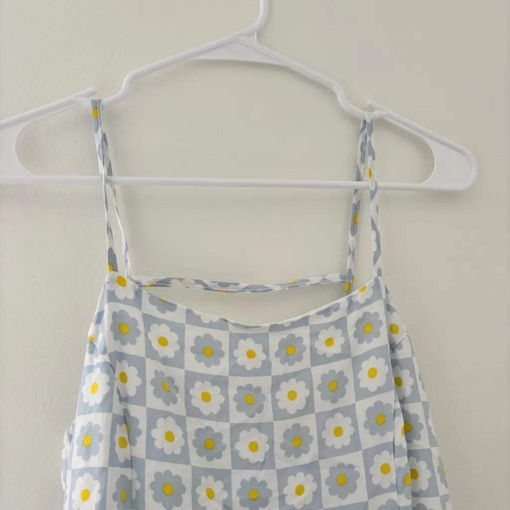 pacsun L.A Hearts baby blue and yellow floral mini dress - Image 3