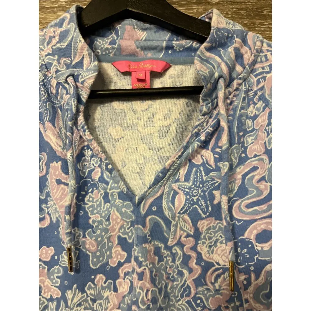 Lilly Pulitzer MEDIUM BocaBlue Sea What Sea CASSI POPOVER Pullover Sweater - Image 2