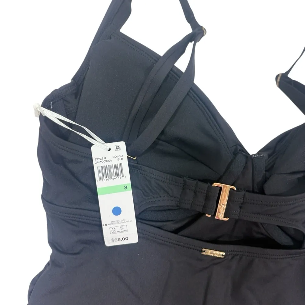 Anne Cole $88 Women's Live In Color Underwire Surplice One Piece Swimsuit 8 M - Image 6