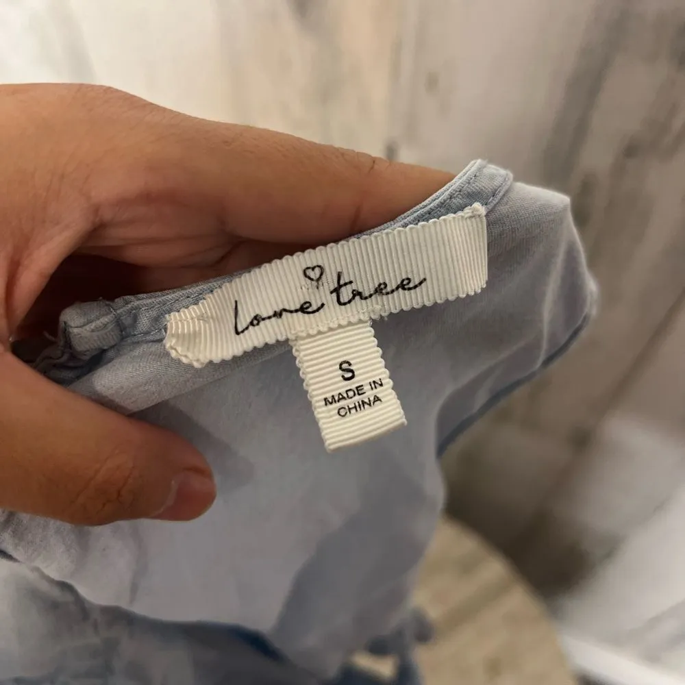 Love Tree blue denim romper size SMALL - Image 5